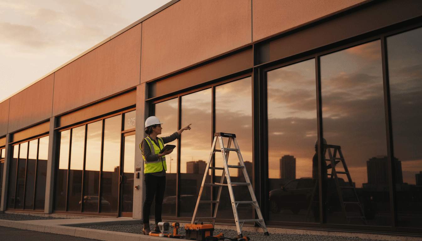 Energy consultant inspecting a commercial building in Toronto for insulation upgrades